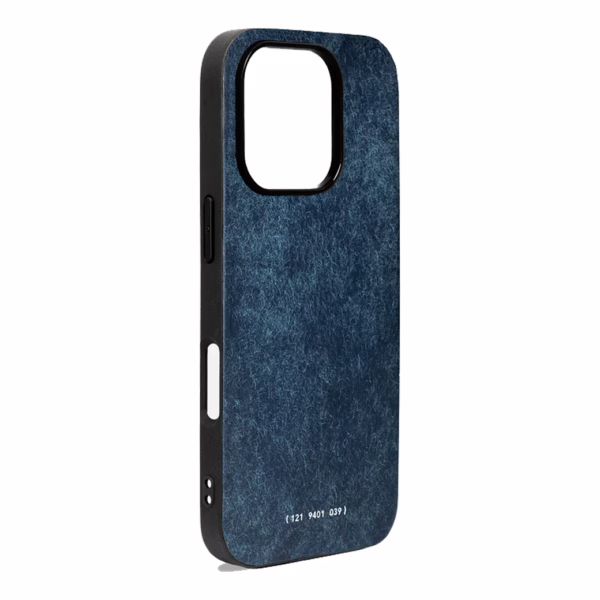 GRAMS(28) รุ่น 121 MagSafe Leather (Snowflake Leather) - เคส iPhone 16 Pro Max - สี Jeans