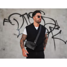 GRAMS(28) รุ่น 157 Essential Sling (Pebbled Leather) - กระเป๋า - สี Black - Image 7