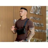 GRAMS(28) รุ่น 157 Essential Sling (Pebbled Leather) - กระเป๋า - สี Black