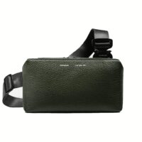 GRAMS(28) รุ่น 157 Essential Sling (Pebbled Leather) - กระเป๋า - สี Dark Green
