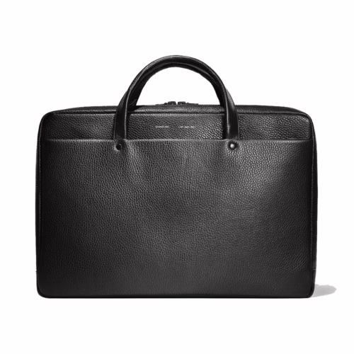 GRAMS(28) รุ่น 159 Folio Pro (Pebbled Leather) - กระเป่าใส่ Laptop 16" - สี Black