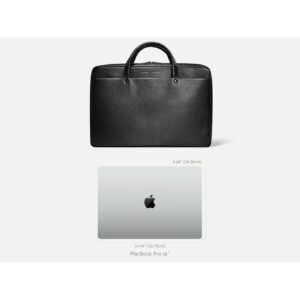 GRAMS(28) รุ่น 159 Folio Pro (Pebbled Leather) - กระเป่าใส่ Laptop 16" - สี Black