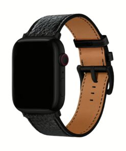 GRAMS(28) รุ่น 161 Modern Band (Pebbled Leather) - สายนาฬิกา Apple Watch 42/44/45/49mm - สี Black/Black
