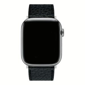GRAMS(28) รุ่น 161 Modern Band (Pebbled Leather) - สายนาฬิกา Apple Watch 42/44/45/49mm - สี Black/Black