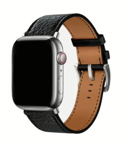 GRAMS(28) รุ่น 161 Modern Band (Pebbled Leather) - สายนาฬิกา Apple Watch 42/44/45/49mm - สี Silver/Black