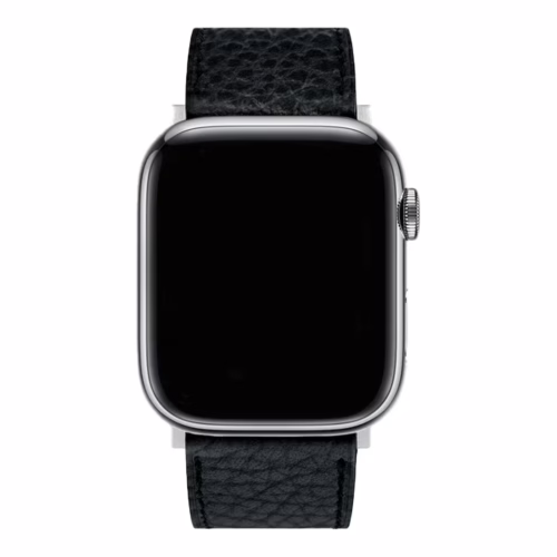 GRAMS(28) รุ่น 161 Modern Band (Pebbled Leather) - สายนาฬิกา Apple Watch 42/44/45/49mm - สี Silver/Black