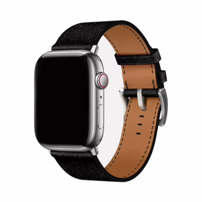 GRAMS(28) รุ่น 161 Modern Band (Snowflake Leather) - สายนาฬิกา Apple Watch 42/44/45/49mm - สี Silver/Black