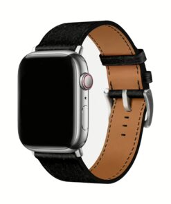GRAMS(28) รุ่น 161 Modern Band (Snowflake Leather) - สายนาฬิกา Apple Watch 42/44/45/49mm - สี Silver/Black
