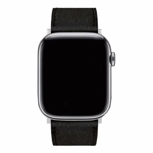 GRAMS(28) รุ่น 161 Modern Band (Snowflake Leather) - สายนาฬิกา Apple Watch 42/44/45/49mm - สี Silver/Black