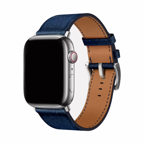 GRAMS(28) รุ่น 161 Modern Band (Snowflake Leather) - สายนาฬิกา Apple Watch 42/44/45/49mm - สี Silver/Jeans