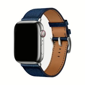 GRAMS(28) รุ่น 161 Modern Band (Snowflake Leather) - สายนาฬิกา Apple Watch 42/44/45/49mm - สี Silver/Jeans
