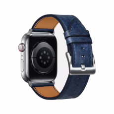 GRAMS(28) รุ่น 161 Modern Band (Snowflake Leather) - สายนาฬิกา Apple Watch 42/44/45/49mm - สี Silver/Jeans - Image 3
