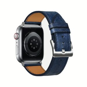 GRAMS(28) รุ่น 161 Modern Band (Snowflake Leather) - สายนาฬิกา Apple Watch 42/44/45/49mm - สี Silver/Jeans