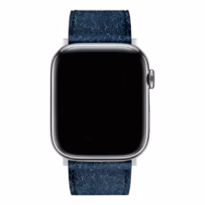 GRAMS(28) รุ่น 161 Modern Band (Snowflake Leather) - สายนาฬิกา Apple Watch 42/44/45/49mm - สี Silver/Jeans - Image 2
