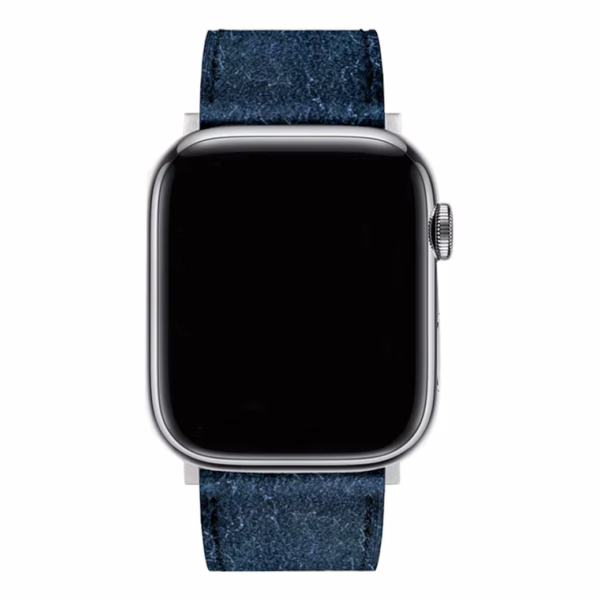 GRAMS(28) รุ่น 161 Modern Band (Snowflake Leather) - สายนาฬิกา Apple Watch 42/44/45/49mm - สี Silver/Jeans