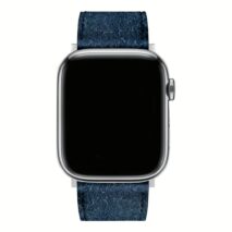 GRAMS(28) รุ่น 161 Modern Band (Snowflake Leather) - สายนาฬิกา Apple Watch 42/44/45/49mm - สี Silver/Jeans 4 GRAMS(28) รุ่น 161 Modern Band (Snowflake Leather) - สายนาฬิกา Apple Watch 42/44/45/49mm - สี Silver/Jeans