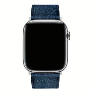 GRAMS(28) รุ่น 161 Modern Band (Snowflake Leather) - สายนาฬิกา Apple Watch 42/44/45/49mm - สี Silver/Jeans