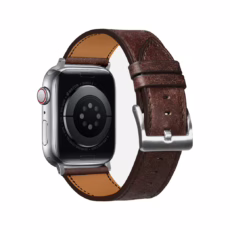 GRAMS(28) รุ่น 161 Modern Band (Snowflake Leather) - สายนาฬิกา Apple Watch 42/44/45/49mm - สี Silver/Tobacco - Image 3
