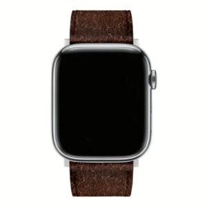 GRAMS(28) รุ่น 161 Modern Band (Snowflake Leather) - สายนาฬิกา Apple Watch 42/44/45/49mm - สี Silver/Tobacco