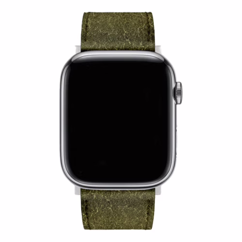 GRAMS(28) รุ่น 161 Modern Band (Snowflake Leather) - สายนาฬิกา Apple Watch 42/44/45/49mm - สี Silver/Olive