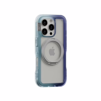 Ples รุ่น Arche TwoFace Magnetic Ring Stand - เคส iPhone 16 Pro Max - สี Retro Blue/Future Dusk