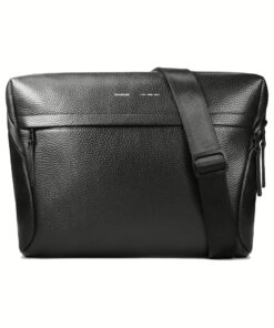 GRAMS(28) รุ่น 171 Laptop Sling (Pebbled Leather) - กระเป๋าใส่ MacBook 14" - สี Black