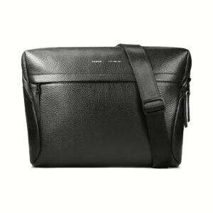 GRAMS(28) รุ่น 171 Laptop Sling (Pebbled Leather) - กระเป๋าใส่ MacBook 14" - สี Black