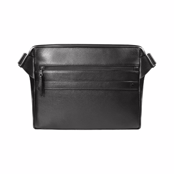 GRAMS(28) รุ่น 171 Laptop Sling (Pebbled Leather) - กระเป๋าใส่ MacBook 14" - สี Black