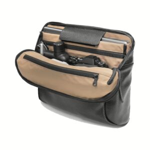 GRAMS(28) รุ่น 171 Laptop Sling (Pebbled Leather) - กระเป๋าใส่ MacBook 14" - สี Black