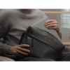 GRAMS(28) รุ่น 171 Laptop Sling (Pebbled Leather) - กระเป๋าใส่ MacBook 14" - สี Black