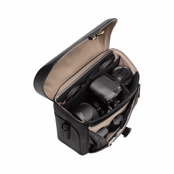GRAMS(28) รุ่น 172 Camera Sling (Pebbled Leather) - กระเป๋าใส่กล้อง - สี Black