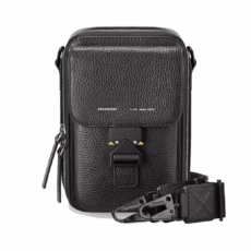 GRAMS(28) รุ่น 173 Vertical Sling (Pebbled Leather) - กระเป๋า - สี Black