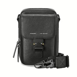 GRAMS(28) รุ่น 173 Vertical Sling (Pebbled Leather) - กระเป๋า - สี Black