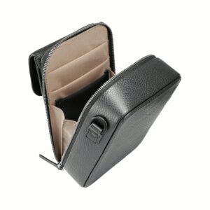 GRAMS(28) รุ่น 173 Vertical Sling (Pebbled Leather) - กระเป่า - สี Black