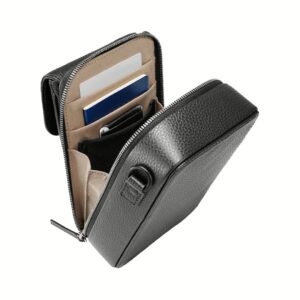 GRAMS(28) รุ่น 173 Vertical Sling (Pebbled Leather) - กระเป่า - สี Black