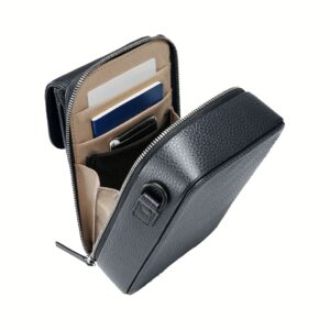 GRAMS(28) รุ่น 173 Vertical Sling (Pebbled Leather) - กระเป่า - สี Navy Blue