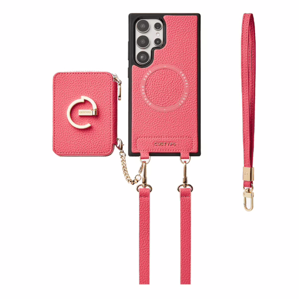 Custype รุ่น Original Design Case - Bundle Set - เคส Galaxy S25 Ultra - สี Peach Pink (พร้อมกระเป๋าติดหลังมือถือและสาย)