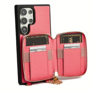 Custype รุ่น Original Design Case - Bundle Set - เคส Galaxy S25 Ultra - สี Peach Pink (พร้อมกระเป๋าติดหลังมือถือและสาย)