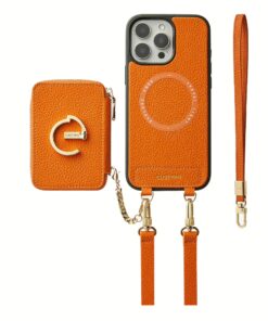 Custype รุ่น Original Design Case - Bundle Set - เคส iPhone 16 Pro Max - สี Orange (พร้อมกระเป๋าติดหลังมือถือและสาย)