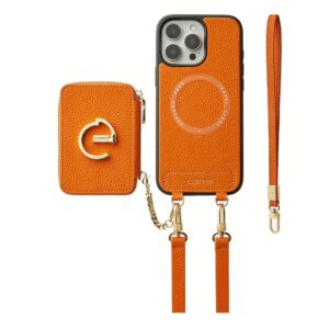 Custype รุ่น Original Design Case - Bundle Set - เคส iPhone 16 Pro Max - สี Orange (พร้อมกระเป๋าติดหลังมือถือและสาย)