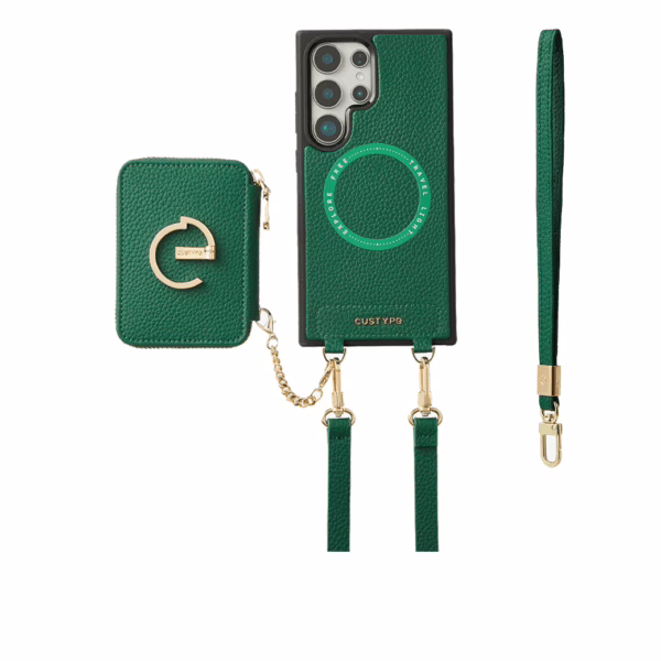 Custype รุ่น Original Design Case - Bundle Set - เคส Galaxy S25 Ultra - สี Green (พร้อมกระเป๋าติดหลังมือถือและสาย)