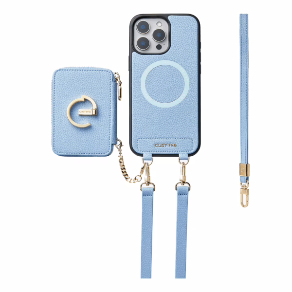 Custype รุ่น Original Design Case - Bundle Set - เคส iPhone 16 Pro Max - สี Blue (พร้อมกระเป๋าติดหลังมือถือและสาย)