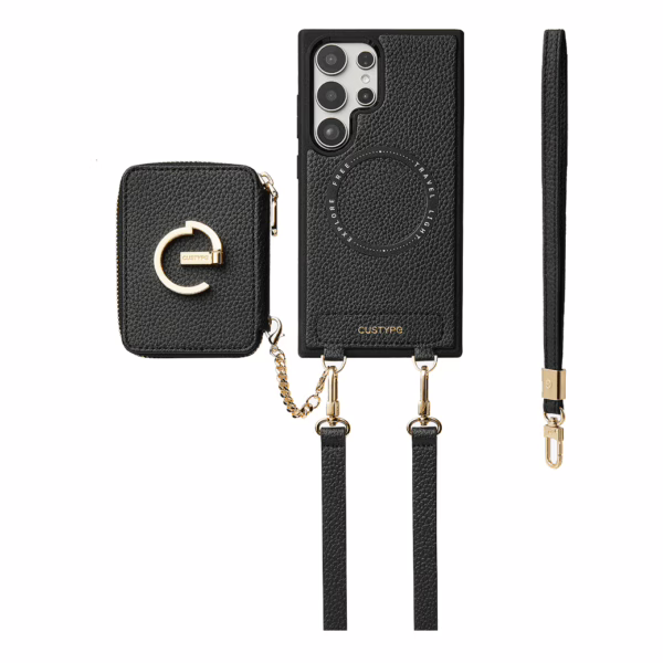 Custype รุ่น Original Design Case - Bundle Set - เคส Galaxy S25 Ultra - สี Black (พร้อมกระเป๋าติดหลังมือถือและสาย)