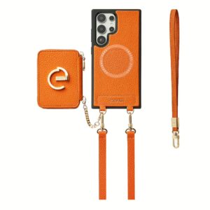 Custype รุ่น Original Design Case - Bundle Set - เคส Galaxy S25 Ultra - สี Orange (พร้อมกระเป๋าติดหลังมือถือและสาย)