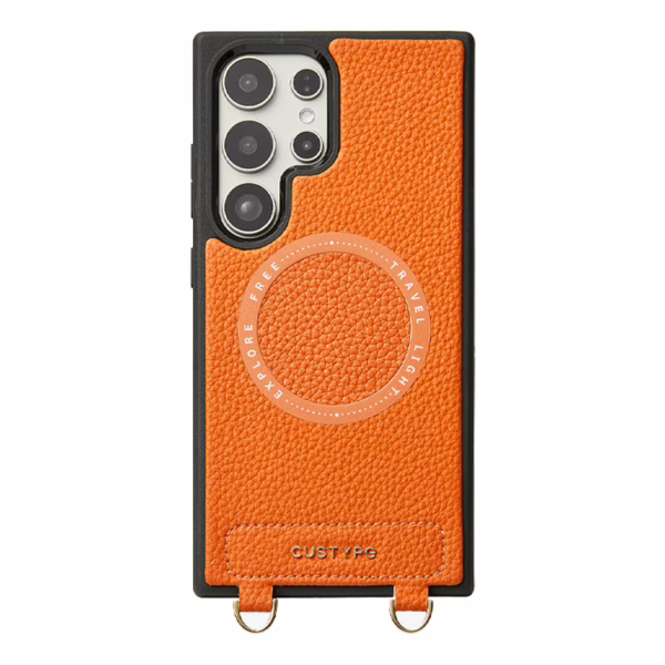 Custype รุ่น Original Design Case - Bundle Set - เคส Galaxy S25 Ultra - สี Orange (พร้อมกระเป๋าติดหลังมือถือและสาย)