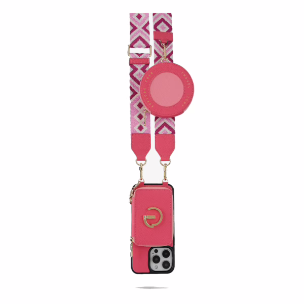 Custype รุ่น Adjustable Webbing Crossbody Phone Case Strap - สายคล้อง - ลาย Pink Rhombus