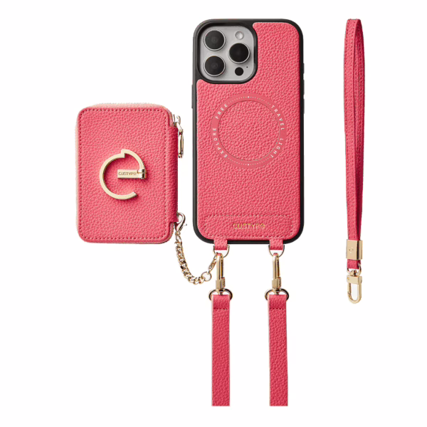 Custype รุ่น Original Design Case - Bundle Set - เคส iPhone 16 Pro Max - สี Peach Pink (พร้อมกระเป๋าติดหลังมือถือและสาย)