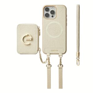 Custype รุ่น Original Design Case - Bundle Set - เคส iPhone 16 Pro Max - สี Beige (พร้อมกระเป๋าติดหลังมือถือและสาย)