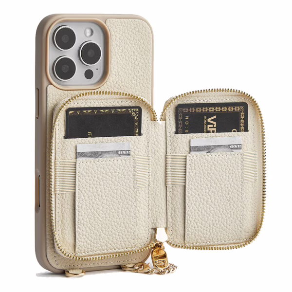 Custype รุ่น Original Design Case - Bundle Set - เคส iPhone 16 Pro Max - สี Beige (พร้อมกระเป๋าติดหลังมือถือและสาย)