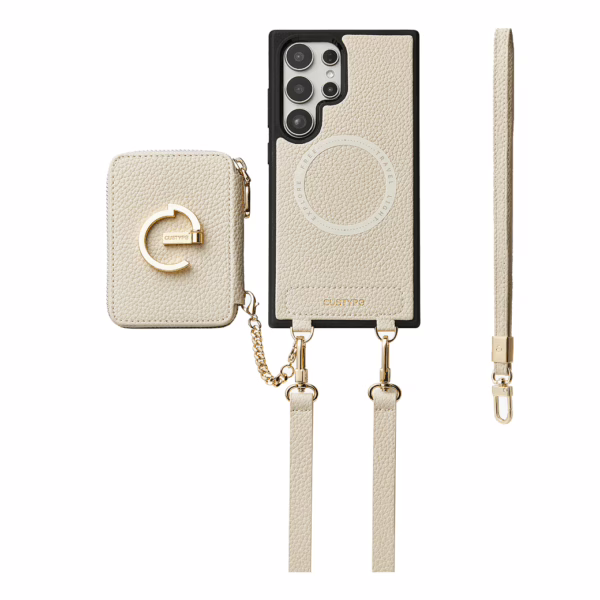 Custype รุ่น Original Design Case - Bundle Set - เคส Galaxy S25 Ultra - สี Beige (พร้อมกระเป๋าติดหลังมือถือและสาย)